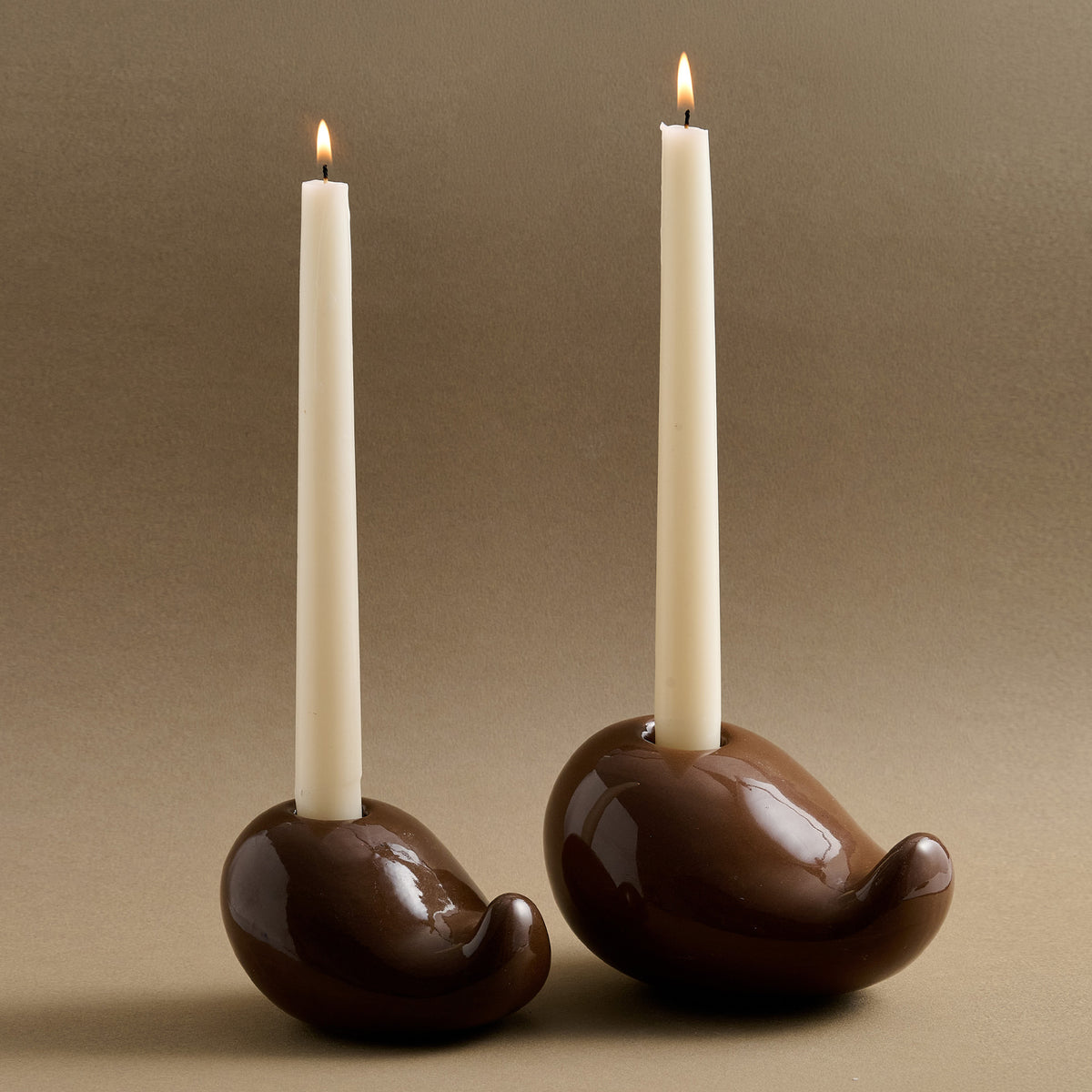 Modern Ceramic Taper Candle Holder Set of 2