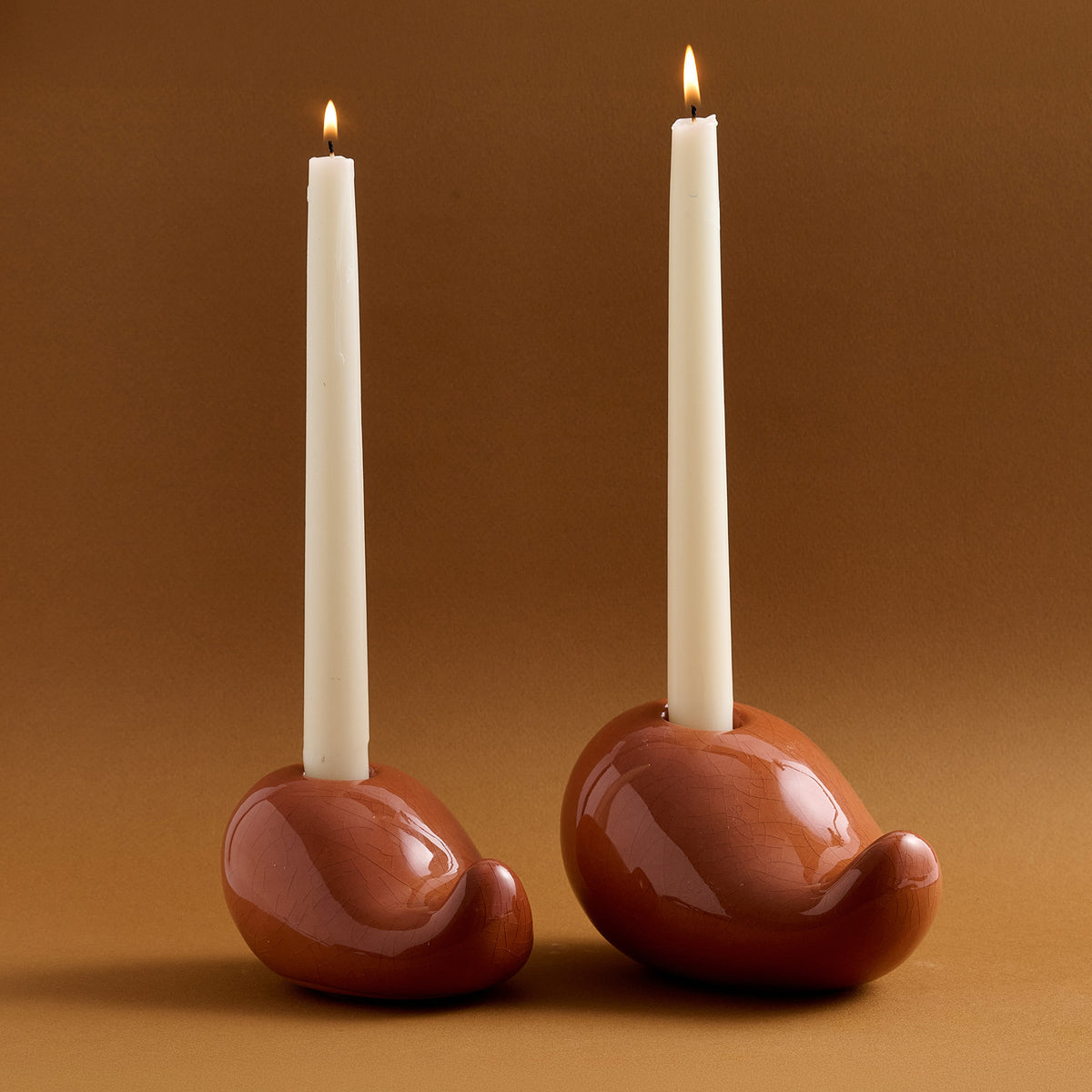 Modern Ceramic Taper Candle Holder Set of 2