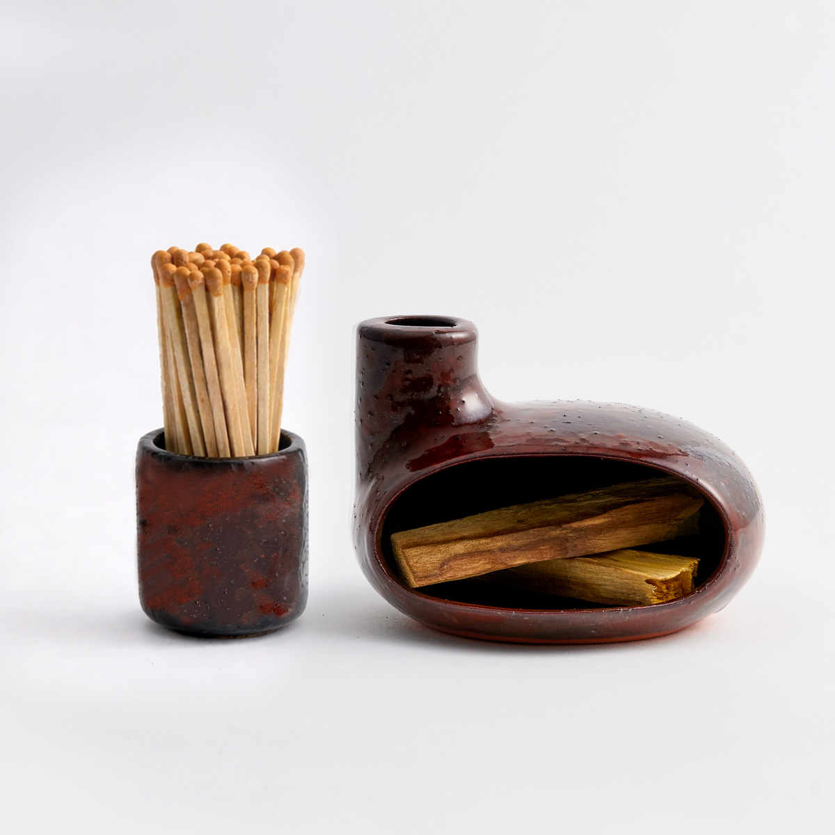 Ceramic Palo Santo Holder & Incense Burner Set