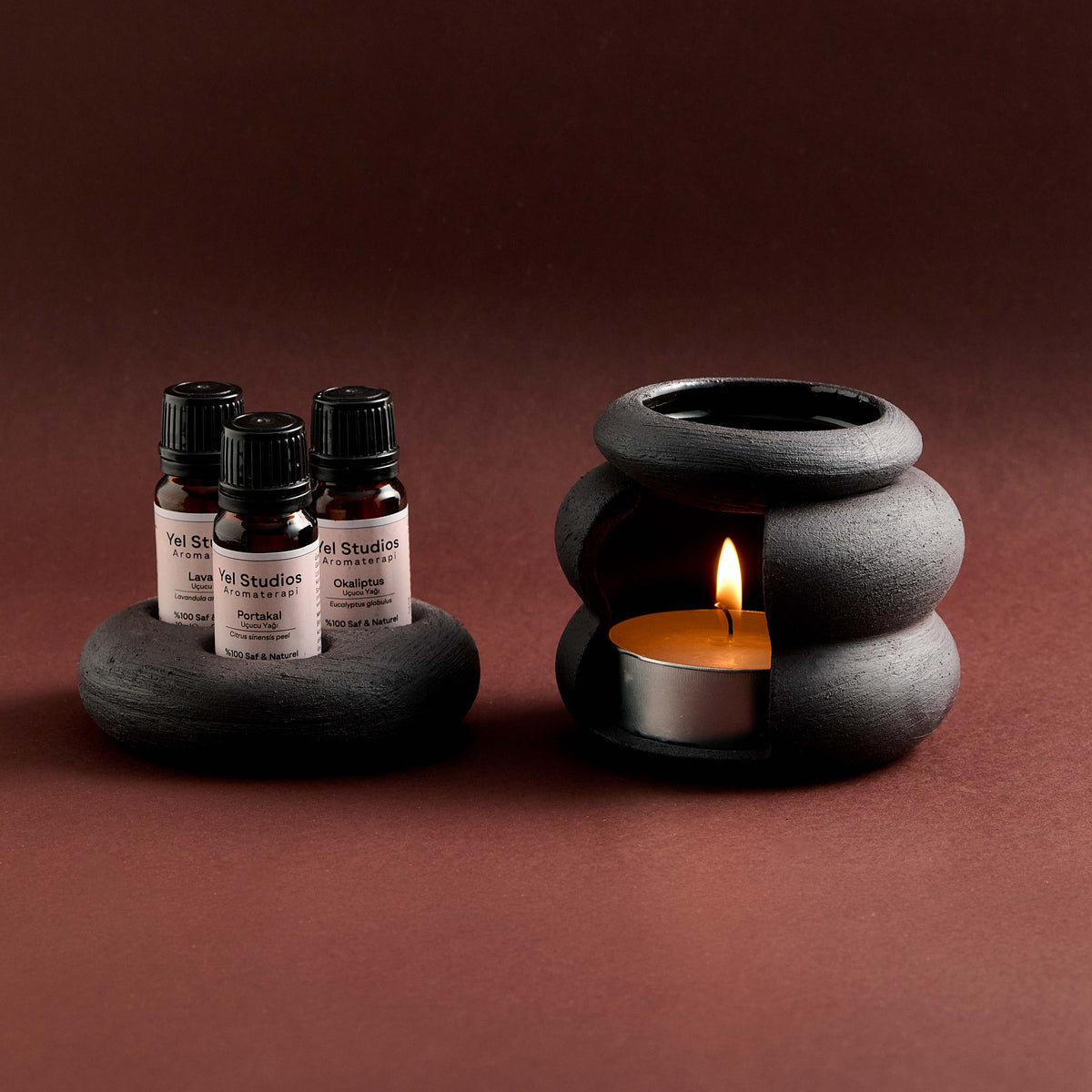 Ceramic Essential Oil Warmer & Oil Stand Set