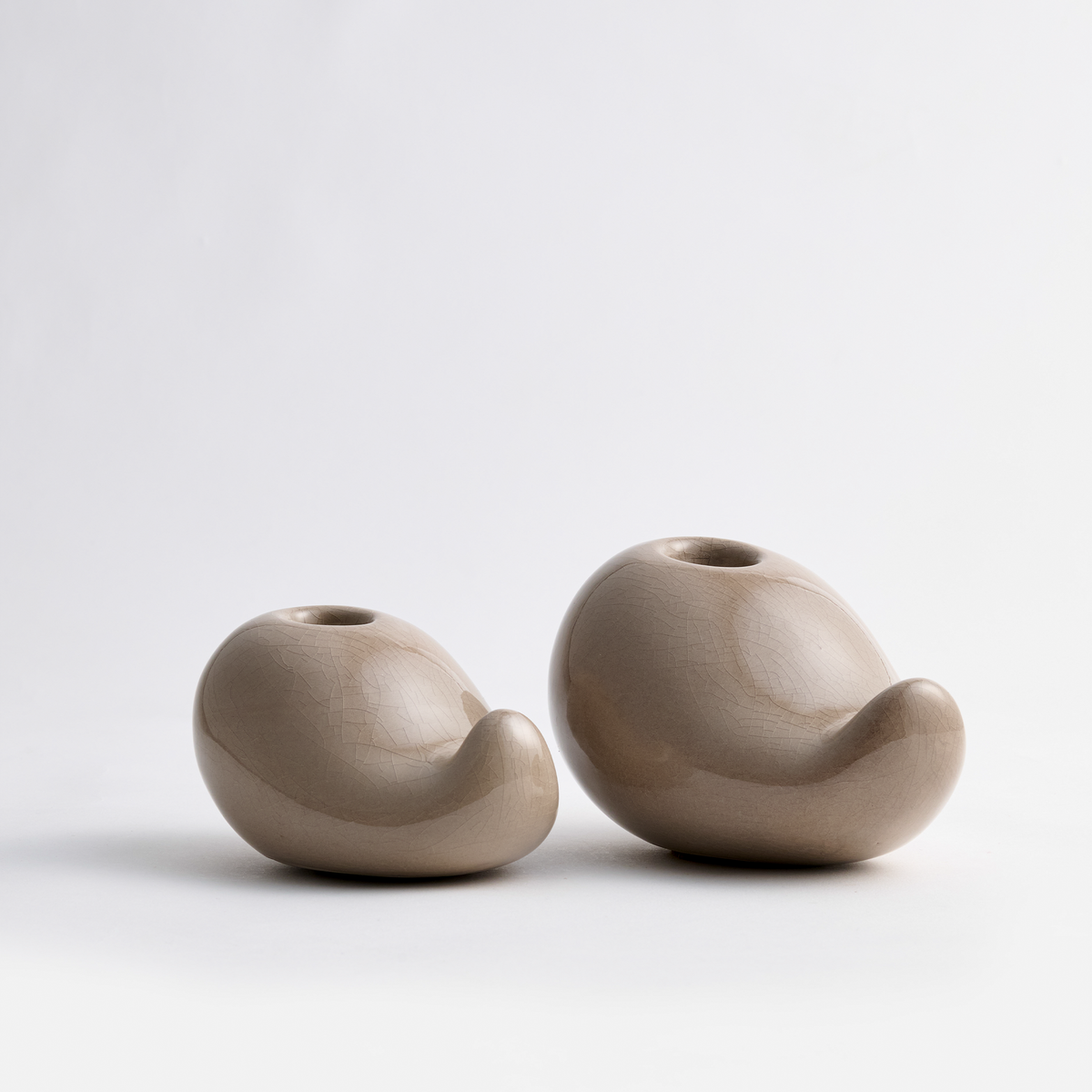 Modern Ceramic Taper Candle Holder Set of 2
