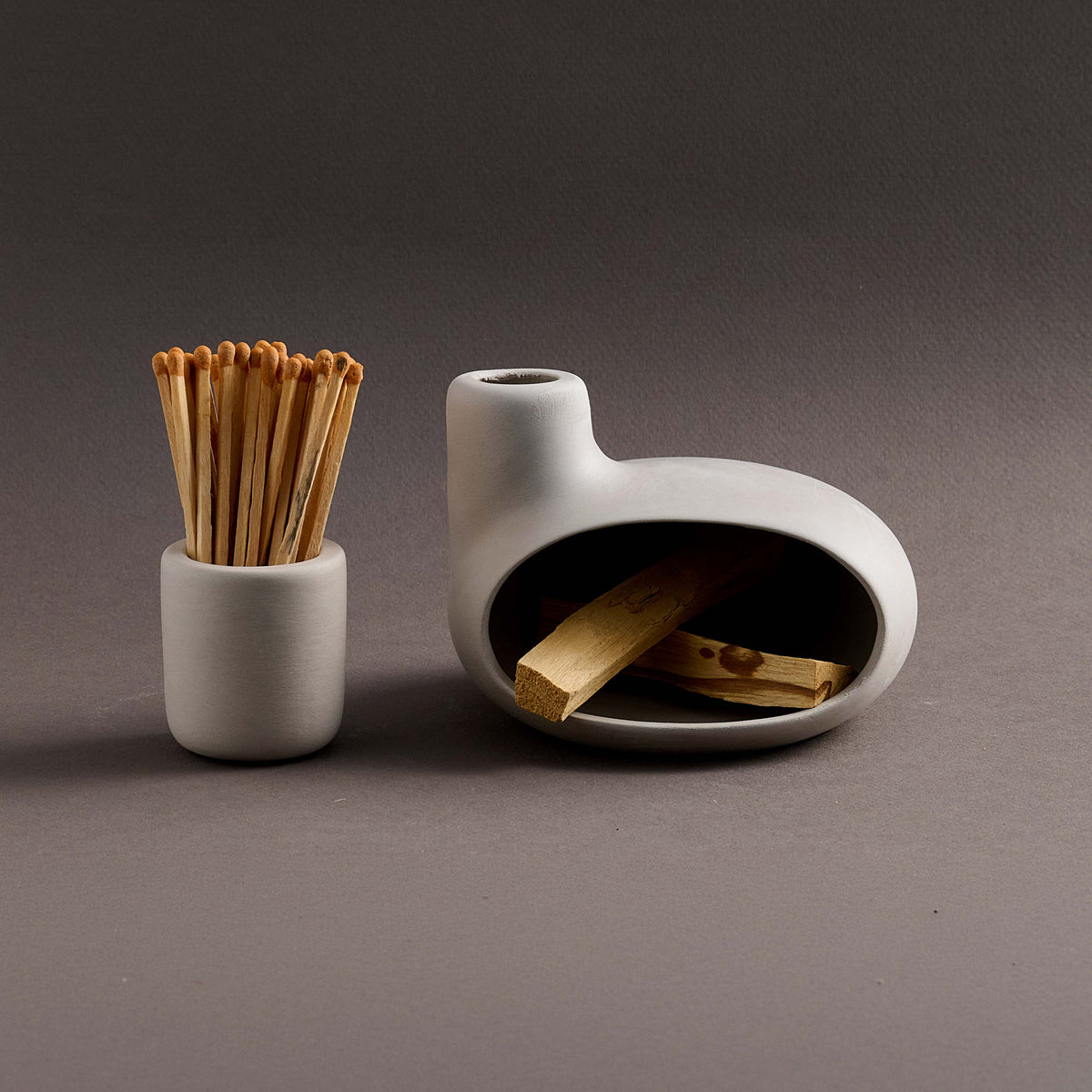 Ceramic Palo Santo Holder & Incense Burner Set