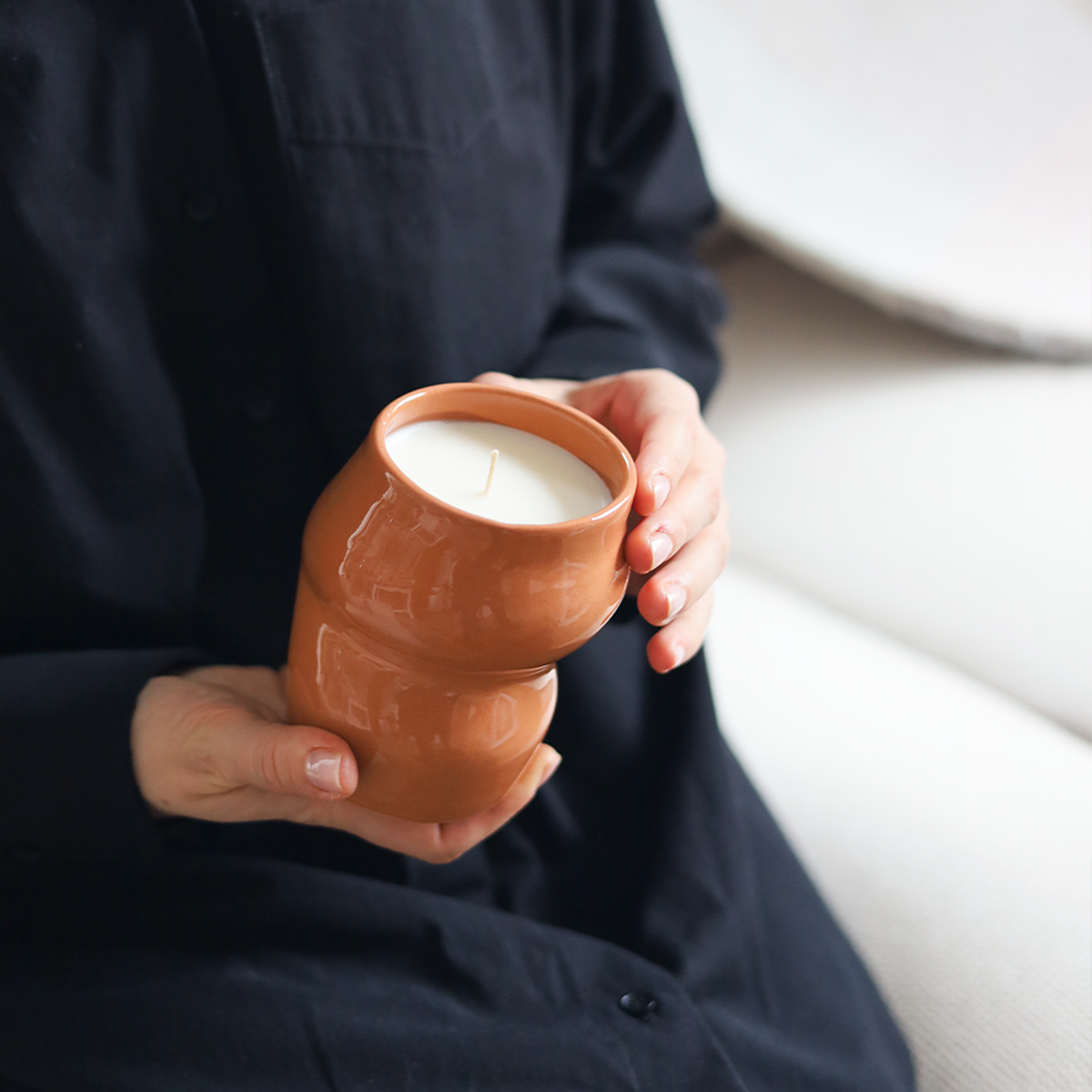 Handmade Glazed Ceramic Soy Wax Candle