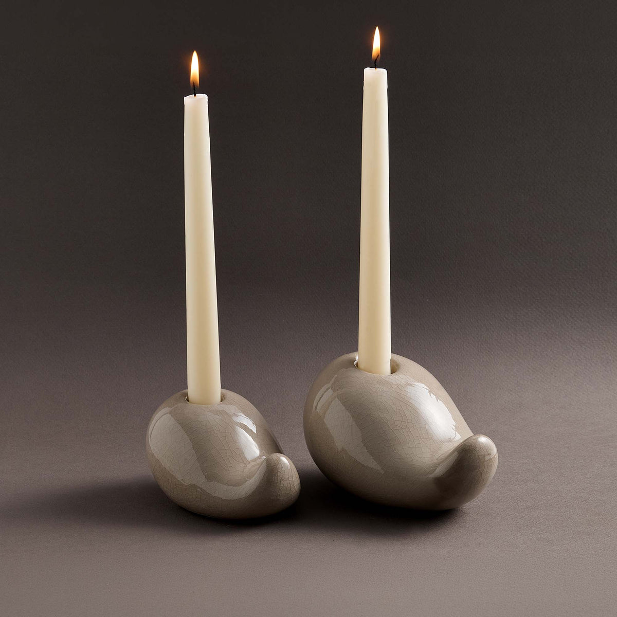 Ceramic Taper Candle Holder Gift Set
