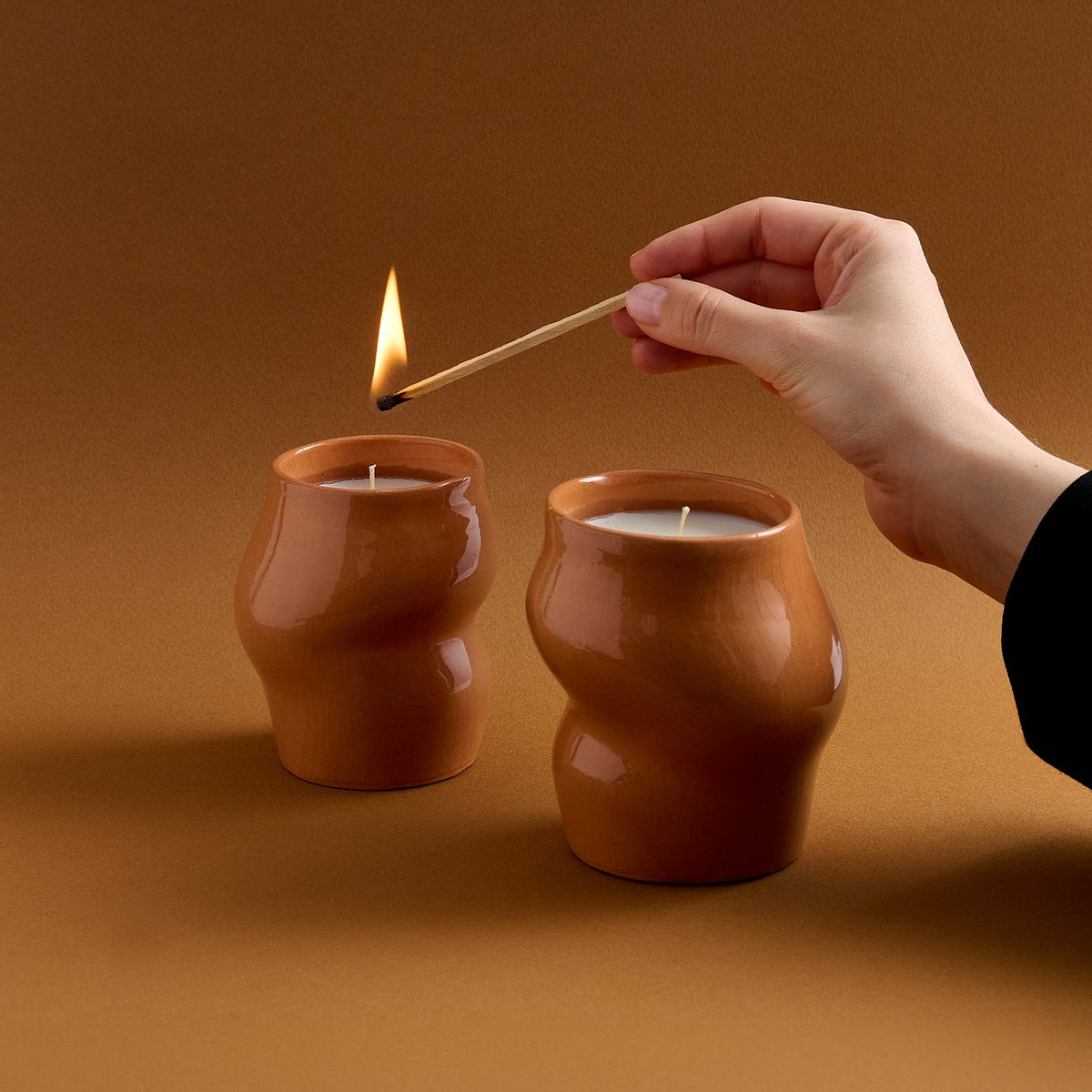 Luxury Glazed Ceramic Soy Wax Candle Set of 2