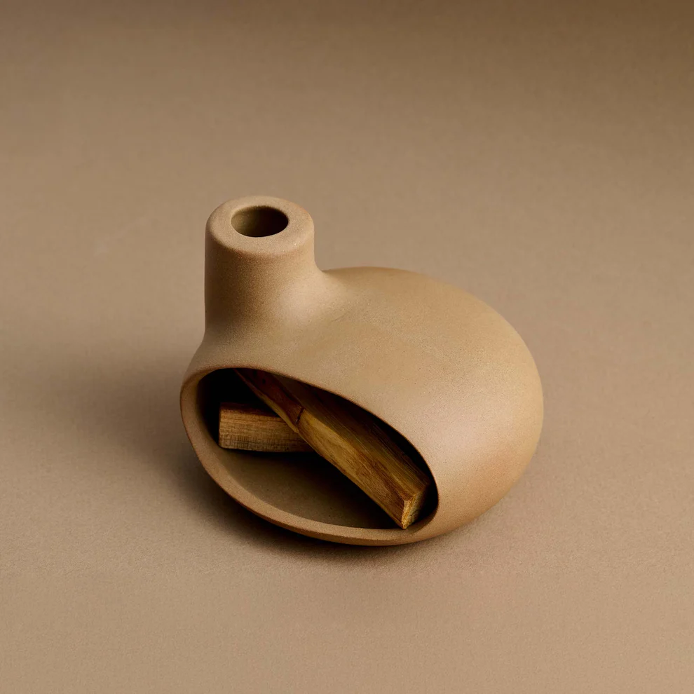 Mink Ceramic Candle Holder, Incense Burner & Essential Oil Warmer Set