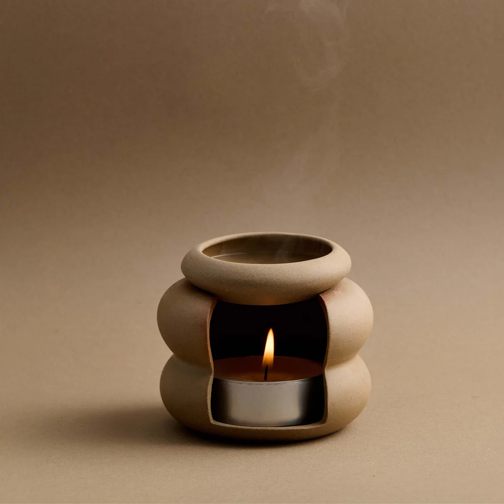 Mink Ceramic Candle Holder, Incense Burner & Essential Oil Warmer Set