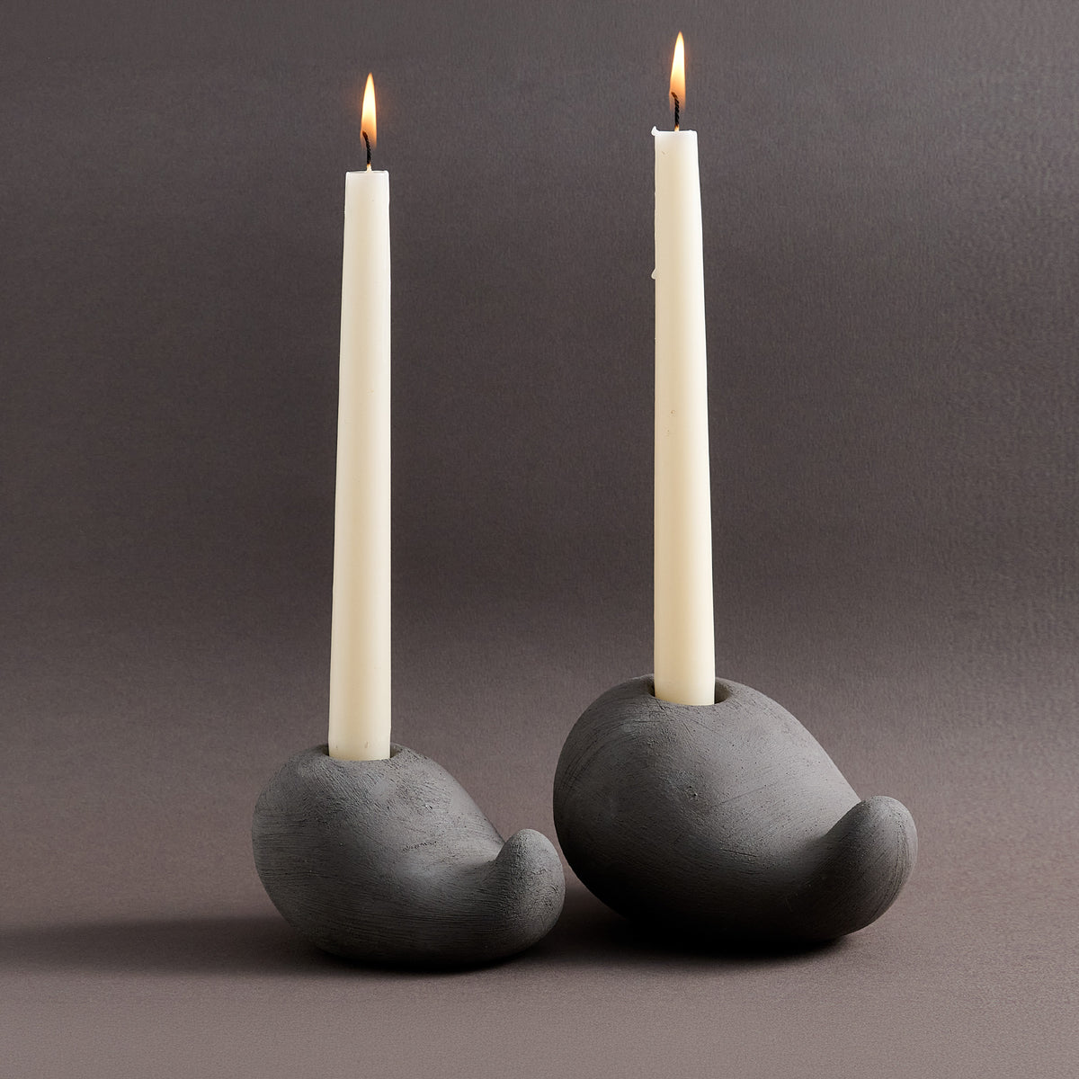 Modern Ceramic Taper Candle Holder Set of 2