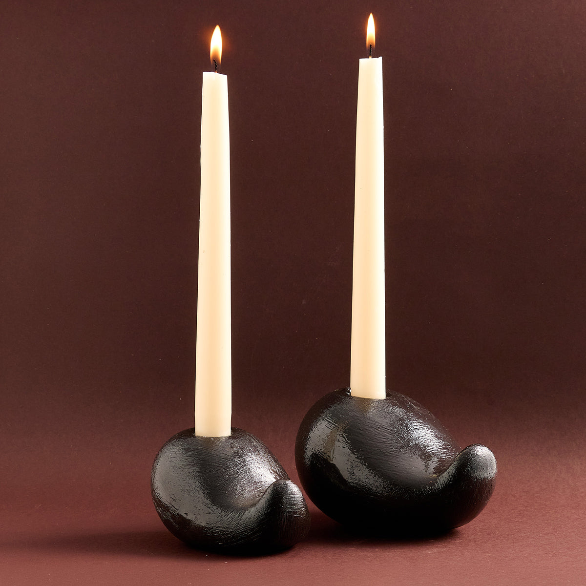 Modern Ceramic Taper Candle Holder Set of 2