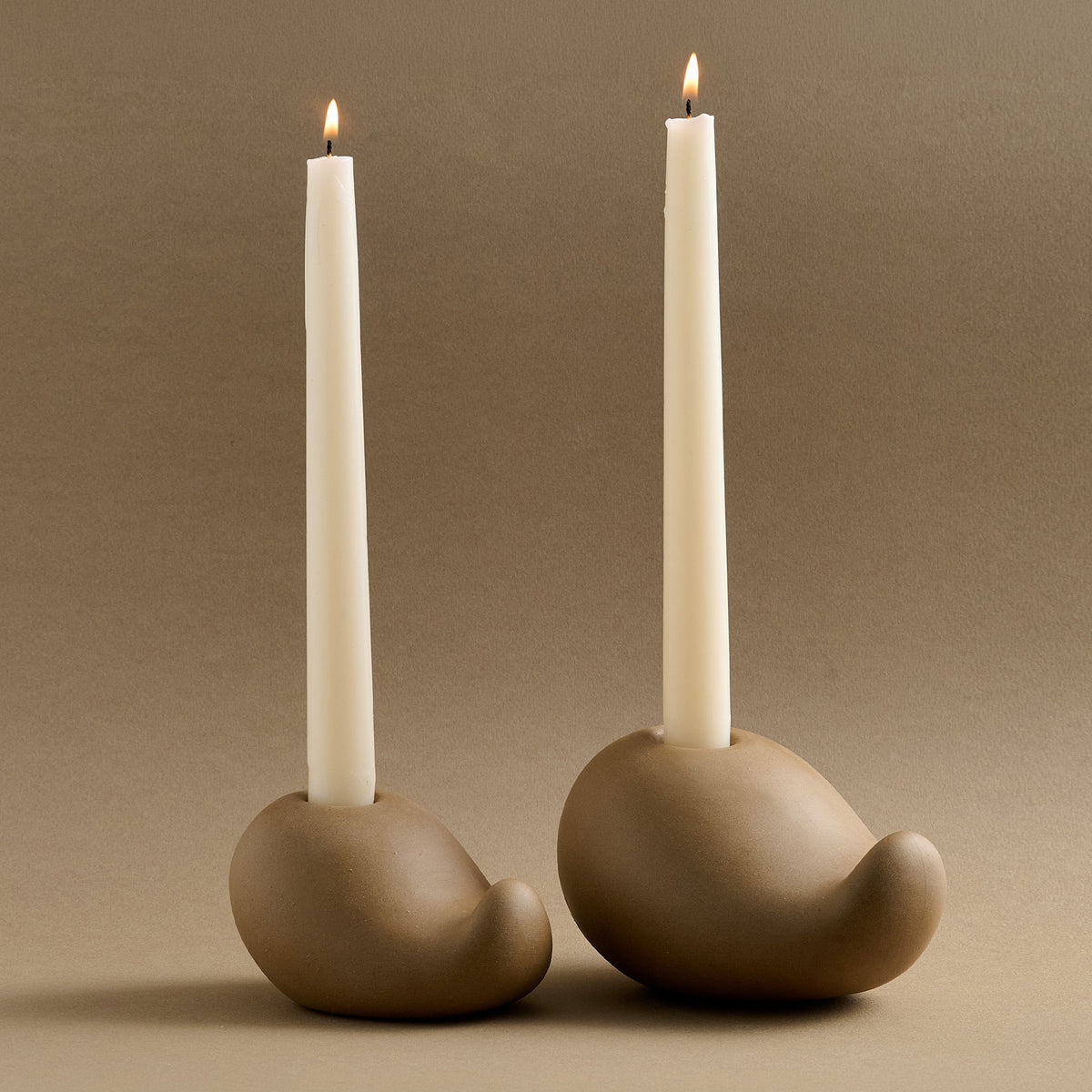 Modern Ceramic Taper Candle Holder Set of 2