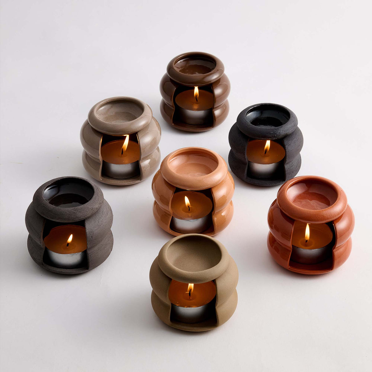 Ceramic Essential Oil Burner & Wax Melt Warmer Set of 2