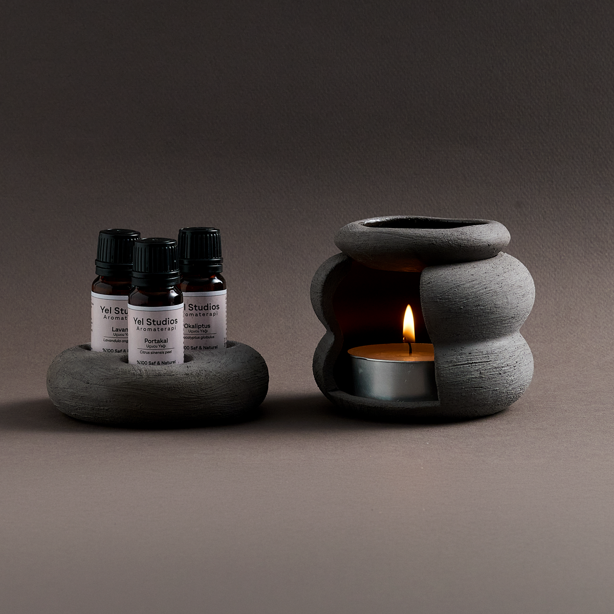 Ceramic Essential Oil Warmer & Oil Stand Set