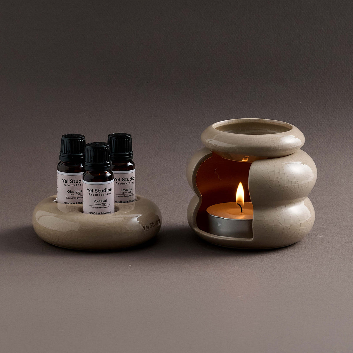 Ceramic Essential Oil Warmer & Oil Stand Set