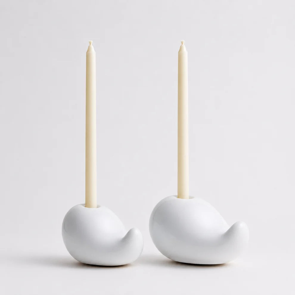 Ceramic Taper Candle Holder Gift Set