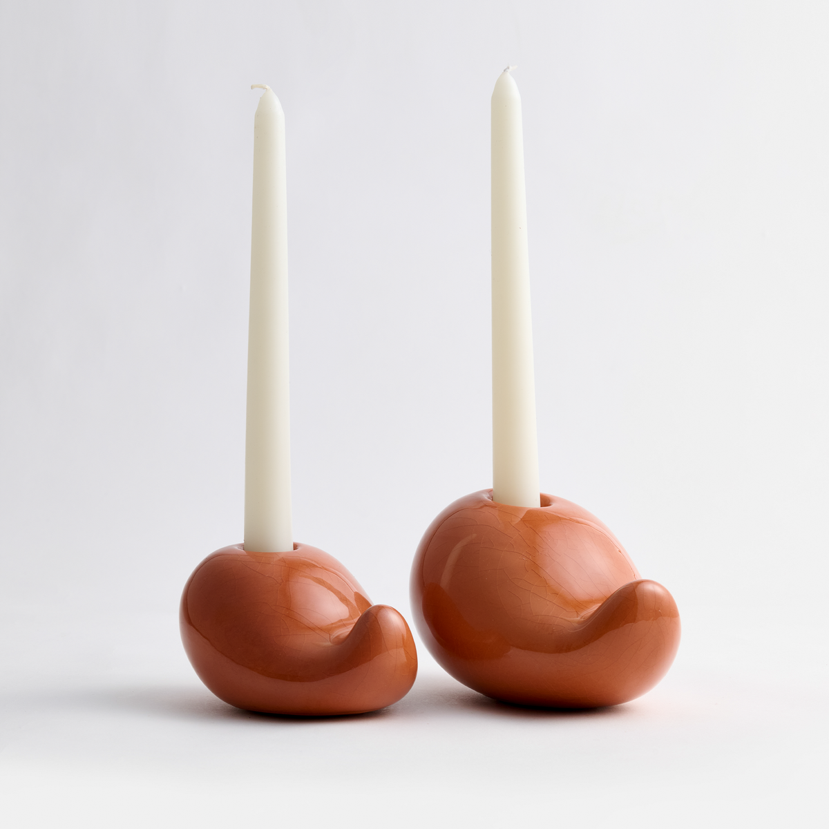 Modern Ceramic Taper Candle Holder Set of 2