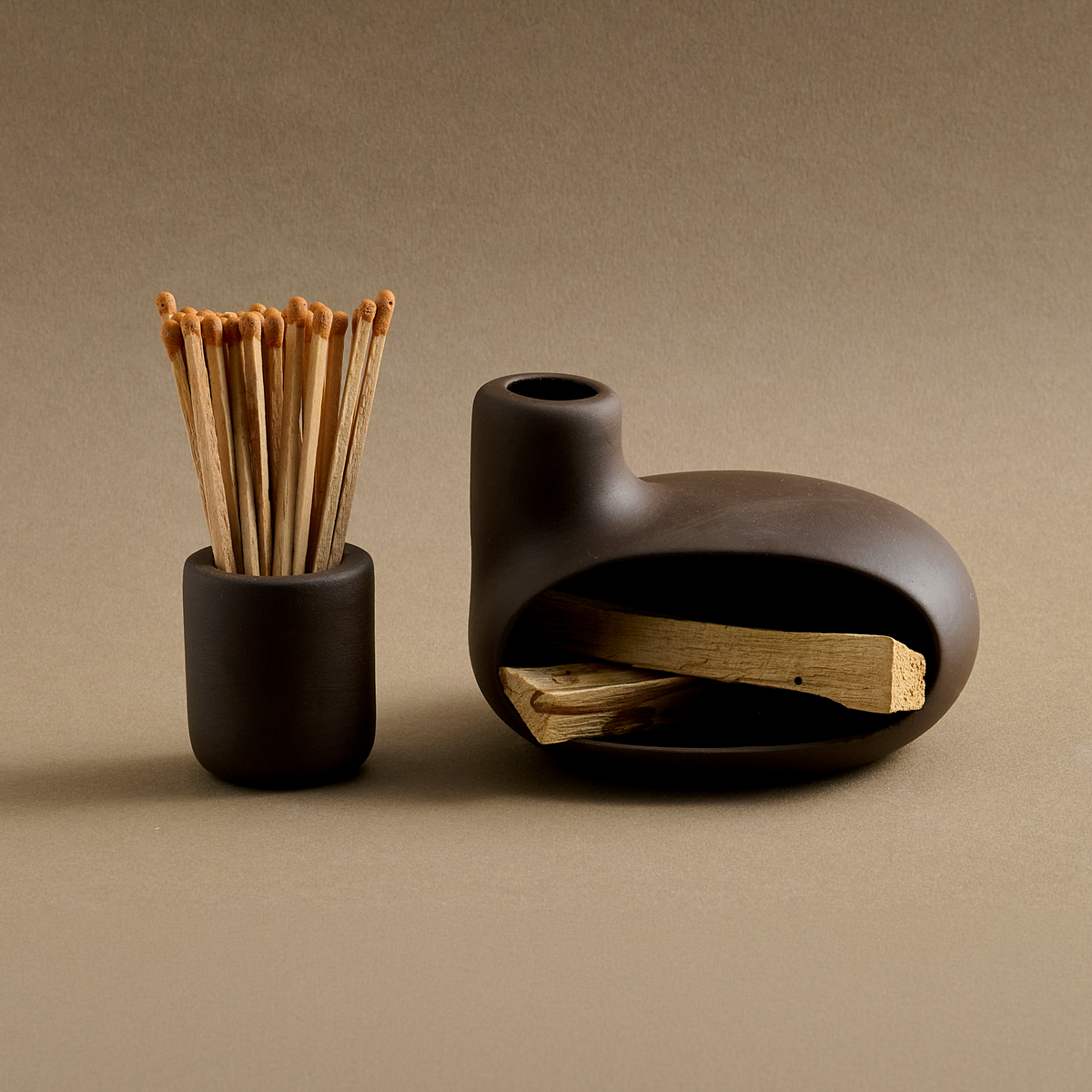 Ceramic Palo Santo Holder & Incense Burner Set