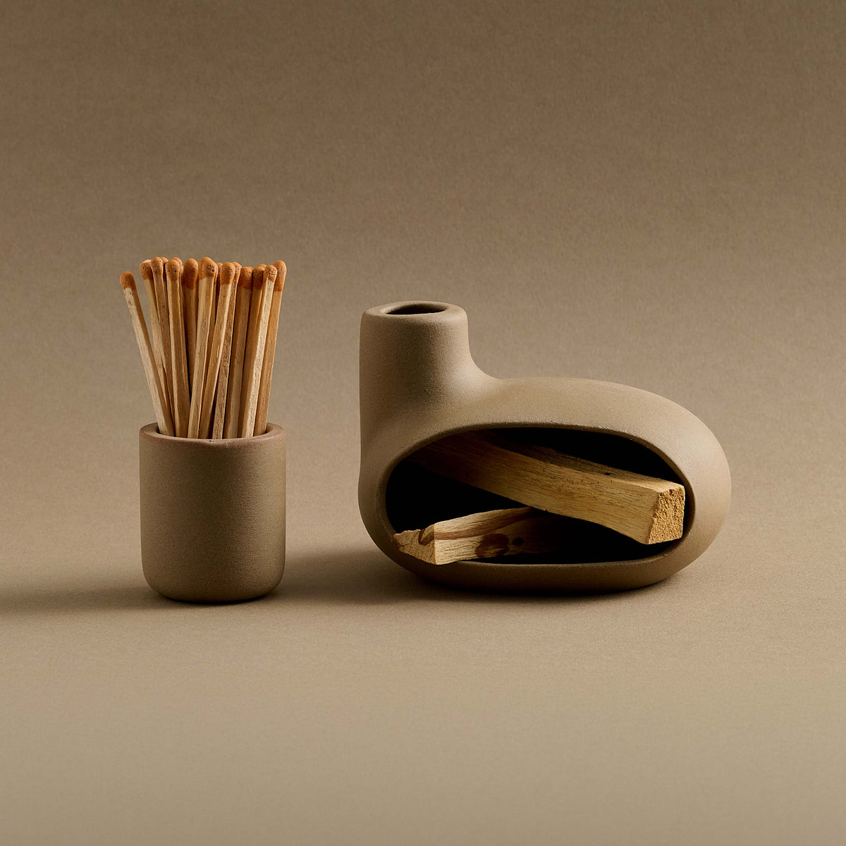 Ceramic Palo Santo Holder & Incense Burner Set