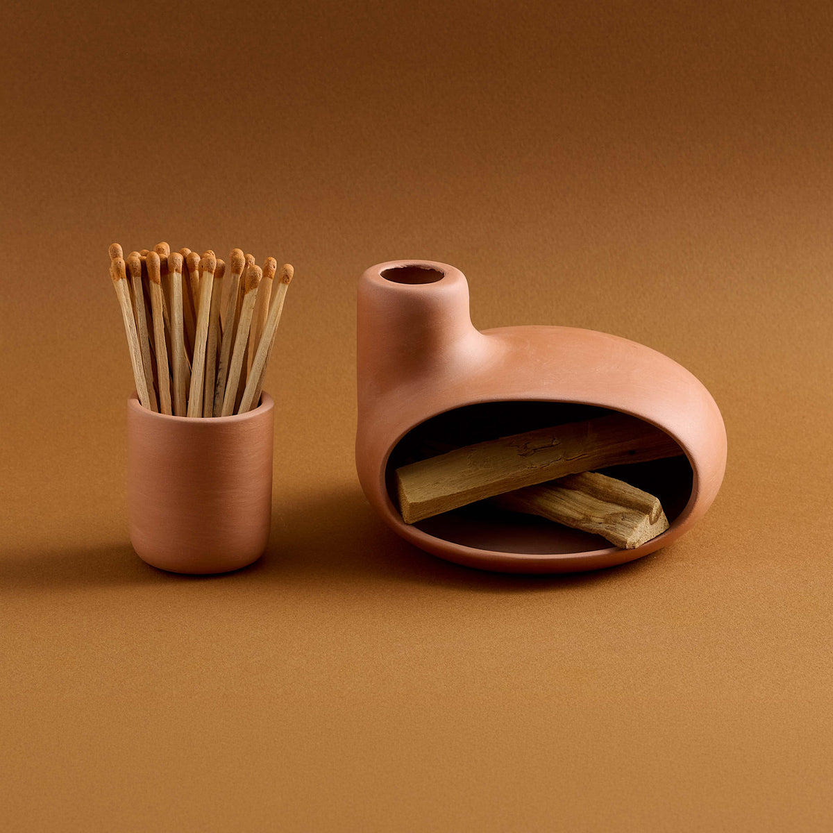 Ceramic Palo Santo Holder & Incense Burner Set
