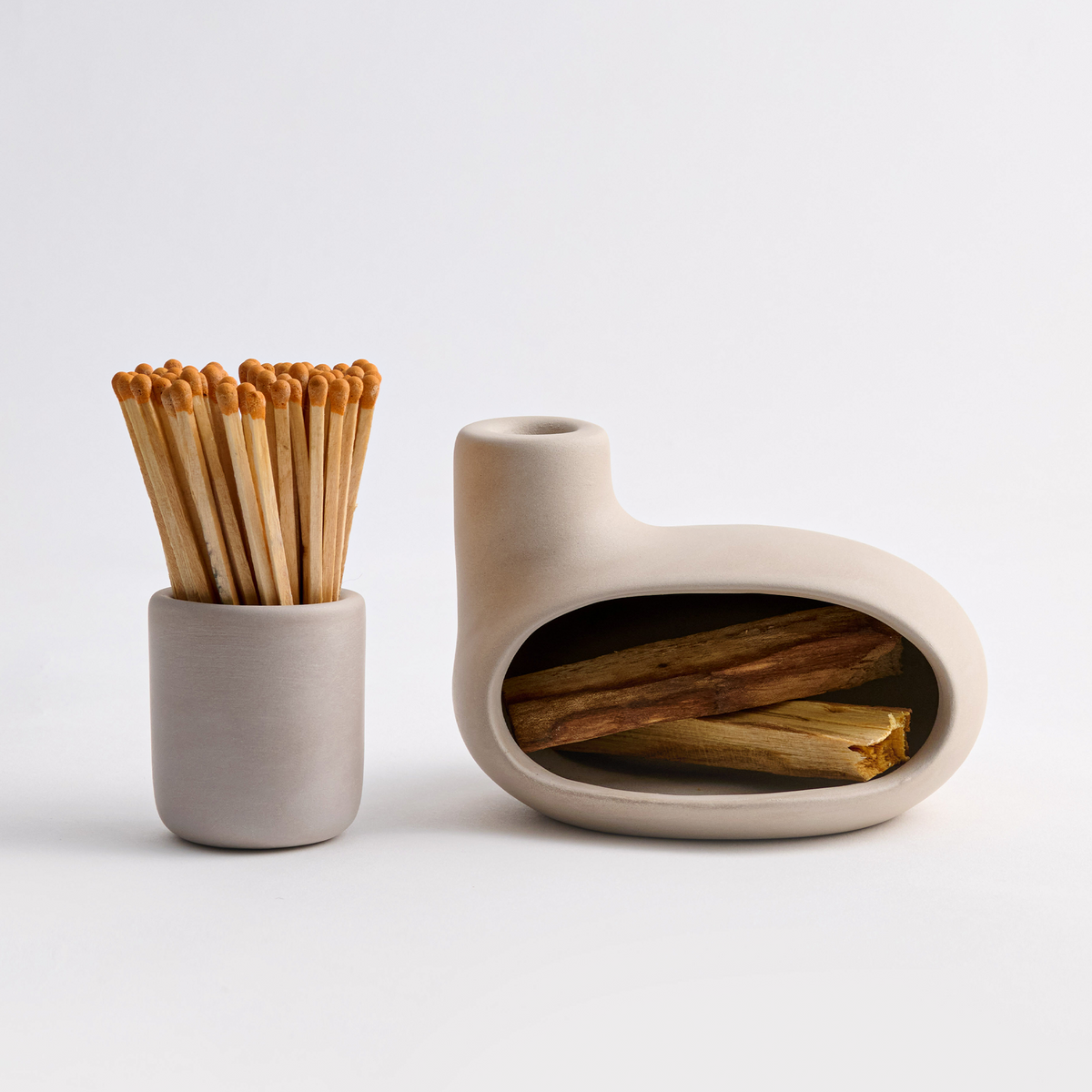 Ceramic Palo Santo Holder & Incense Burner Set