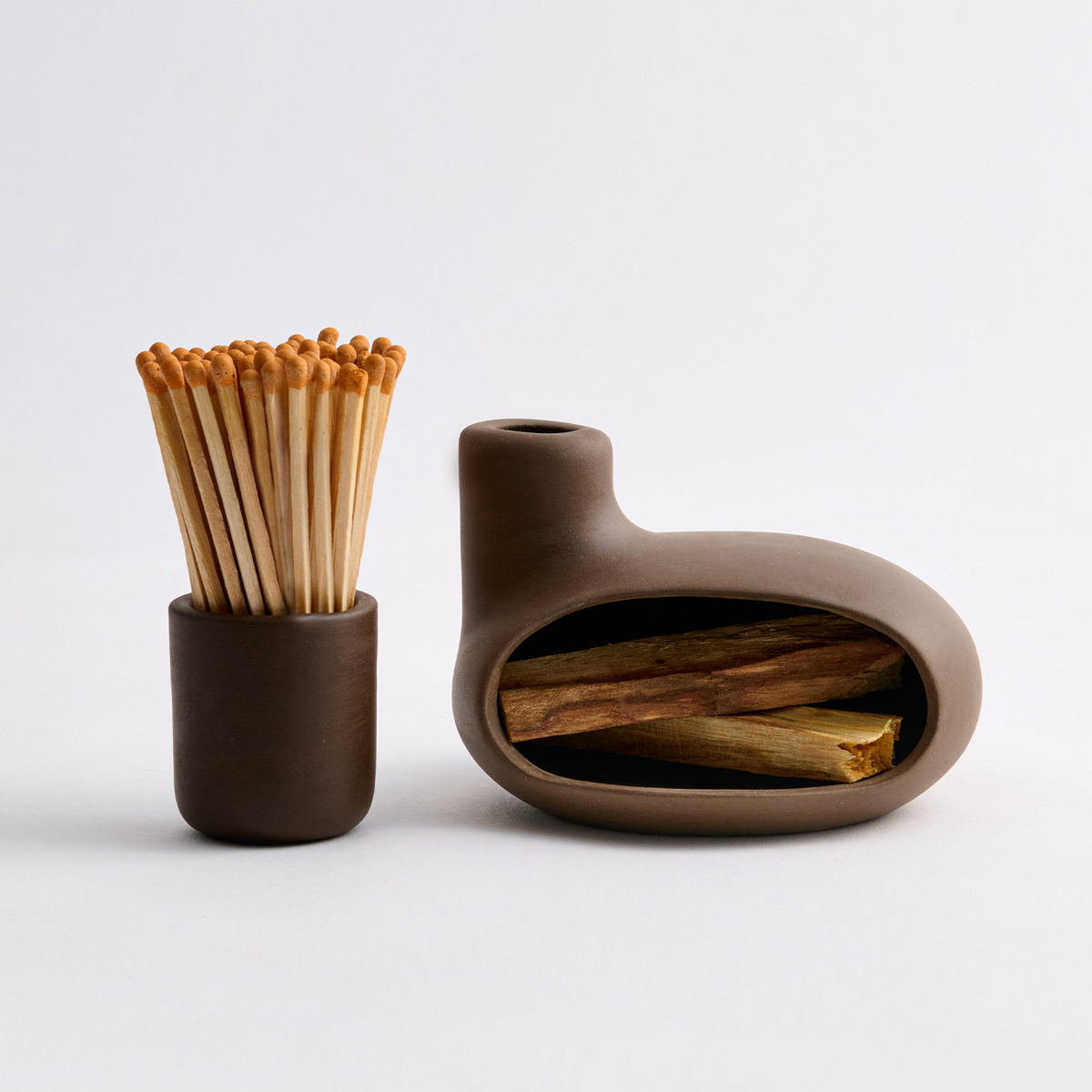 Ceramic Palo Santo Holder & Incense Burner Set