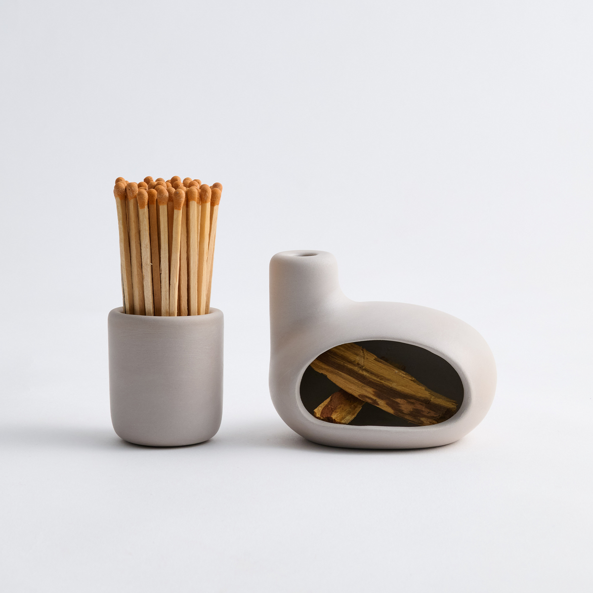 Ceramic Palo Santo Holder & Incense Burner Set