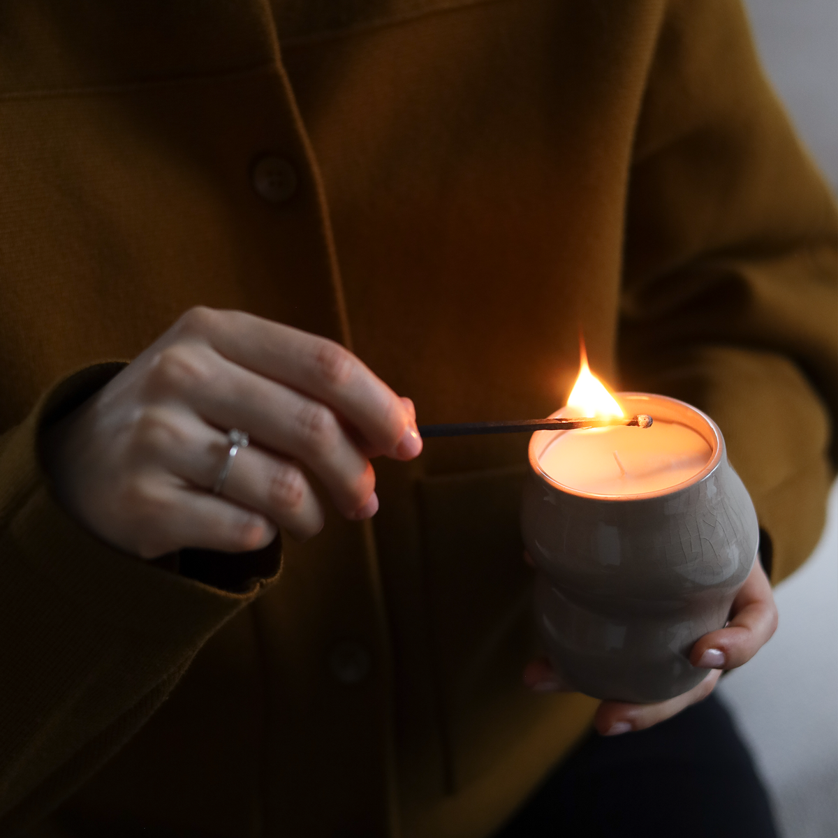 Handmade Glazed Ceramic Soy Wax Candle