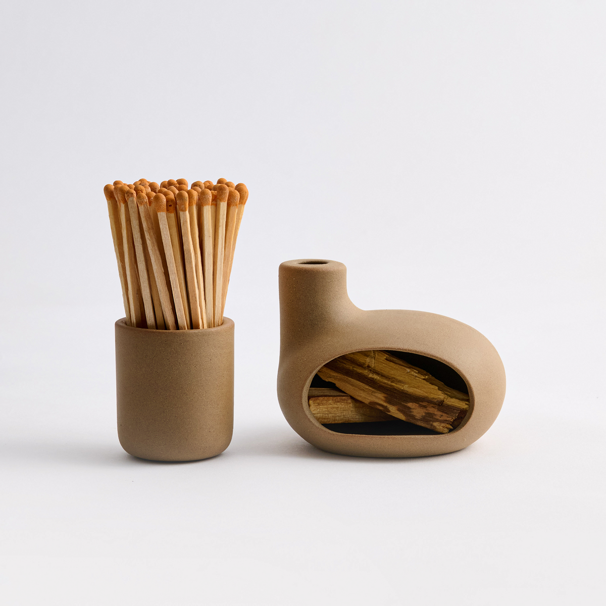 Ceramic Palo Santo Holder & Incense Burner Set