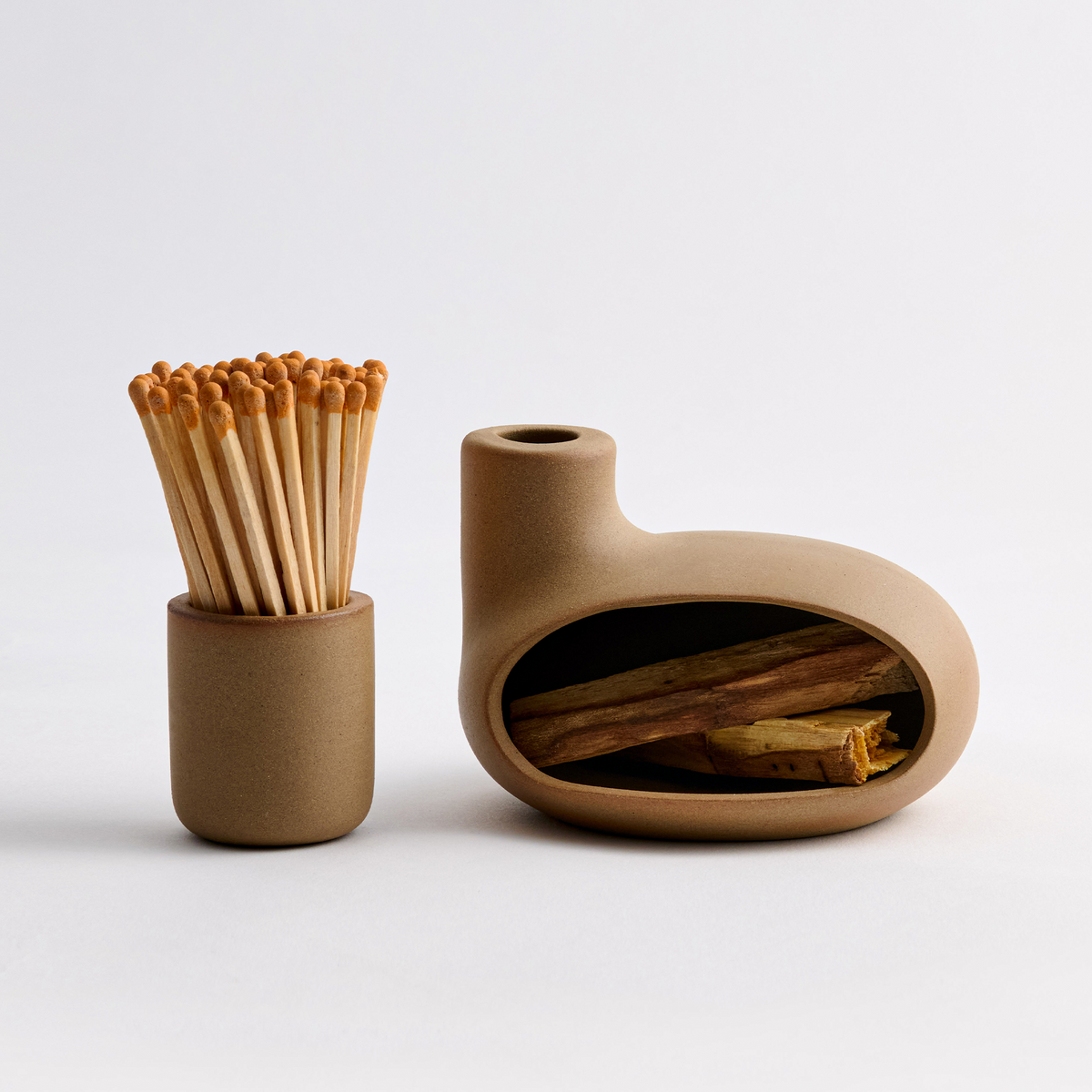 Ceramic Palo Santo Holder & Incense Burner Set